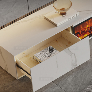 Mueble de TV de Pizarra para Montar en la Pared, Tamaño Personalizable, <span class=keywords><strong>con</strong></span> <span class=keywords><strong>Chimenea</strong></span> Eléctrica <span class=keywords><strong>con</strong></span> Llamas Realistas - Product Image 6