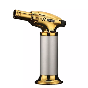 Logo personnalisé direct usine BBQ cigare Butane Jet torche métal briquet Design moderne rechargeable utilisation de cigarettes - Product Image 1