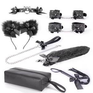 Meilleure Vente Kit de Bondage SM Coloré en Cuir PU, Fouets de Fessée, Jeu de Rôle Coquin, Fétiche Esclave, Chaîne de Chien, Menottes, Anal - Product Image 2
