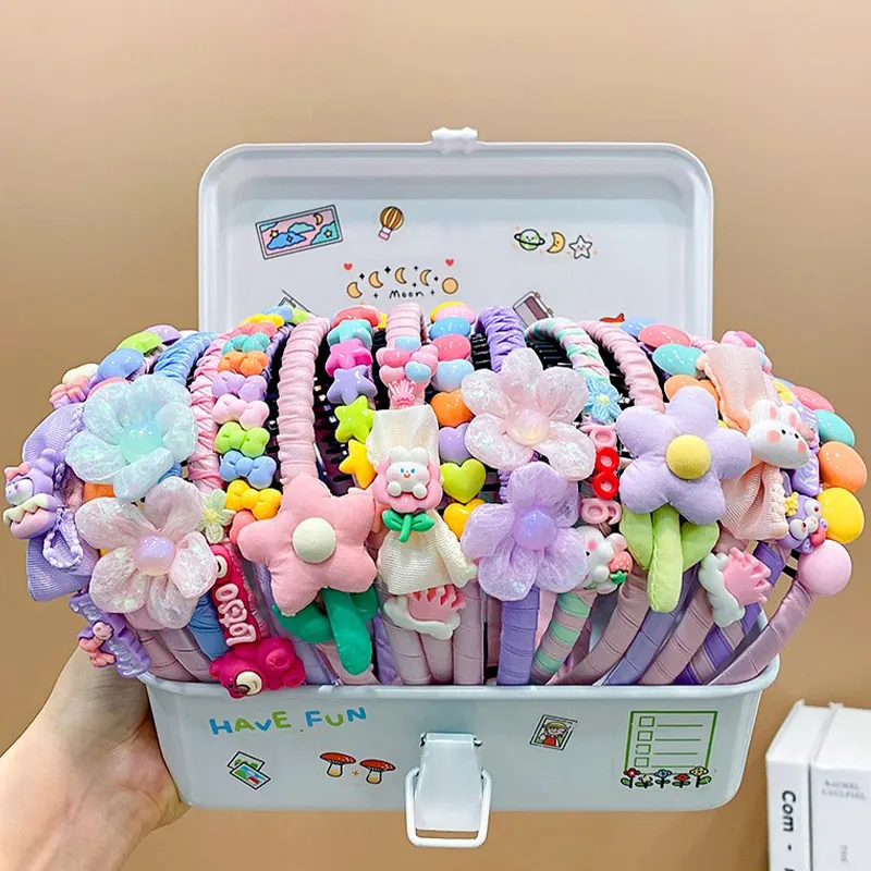 Nieuwe Stijlvolle Prinses Haaraccessoires Schattige Kinderen Meisjes Bloem Strik Hoofdband Clip Haarbanden Sanrio Cartoon Baby Accessoires