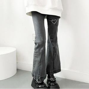 กางเกงยีนส์แฟชั่นสตรีท 100% ผ้าฝ้าย ดีไซน์น่ารักสไตล์สาวหวาน ทรงขาบาน วินเทจ ทรงหลวม - Product Image 2