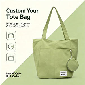 Premium for Brand Fashion Canvas Tote Bag-<b>Heavy</b> <b>Duty</b> Medium/Large Capacity Letter Custom Logo <b>Zipper</b> Closure Hand Length Bag - Product Image 4