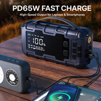 Démarreur de secours 2000A, gonfleur de pneus 150 PSI, batterie externe portable 16000 mAh avec charge rapide PD65W pour moteurs essence 8L et diesel 6L