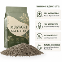 Arena para Gatos de Ajenjo Herbal Antibacteriana, Sin Polvo, Aglutinación Rápida, Marca Privada OEM, Venta al por Mayor para Tiendas de Mascotas y Minoristas