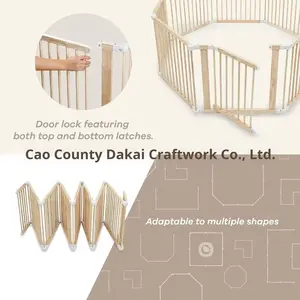 Parc pour bébé en bois moderne pour usage domestique Clôture rampante pour enfants et barrière de sécurité pour la marche pour bébé Respectueux de l'environnement Magasin facile - Product Image 4