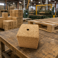 Blocs de pieds de palette industriels en bois compressé avec colle MDI 90x90x100mm pour la production de palettes extérieures