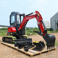 Mini-excavatrice 2,8 tonnes Derette RT28 certifiée CE, machine de terrassement sur chenilles avec cabine fermée et climatisation, Europe