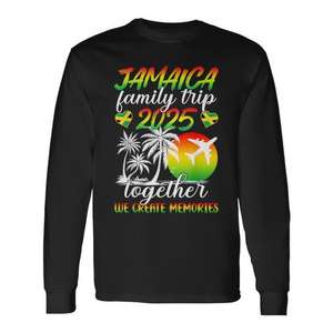 T-shirt à manches longues pour voyage en famille à la Jamaïque 2025 - Ensemble, nous créons des souvenirs - Chemise de vacances - Product Image 1