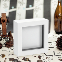 Cadre photo carré moderne en acrylique blanc 4x4 (10x10cm) avec passe-partout interchangeable pour mariage, remise de diplôme, décoration intérieure