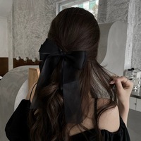 Jepit rambut kristal mutiara, elegan lucu Super Peri ringan tipis pita jala simpul kupu-kupu kristal klip ekor panjang untuk anak perempuan dan wanita untuk pesta