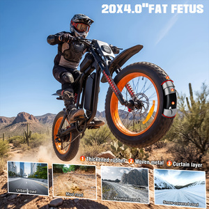 Offroad-Elektrofahrrad mit Fettreifen, 20x4.0, 749W, 55 Meilen Reichweite, für Erwachsene, Elektro-Dirtbike für Bergwege und Sand, US-Lagerbestand verfügbar - Product Image 1