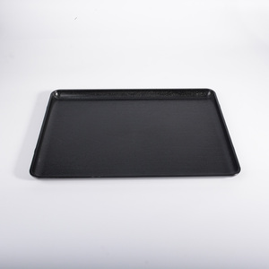 Free Sample Plastic Frosted Dinner Plate Food Serving Tray Square Custom Rolling Tray School Canteen