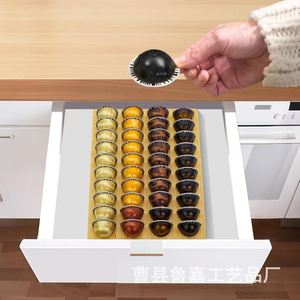 Boîte de rangement pour capsules de café en bois, organisateur de bureau, grande capacité, en bambou - Product Image 2