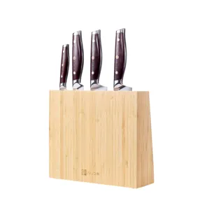 OEM PS4 सरस्वती पुरस्कार 2023 बांस ब्लॉक 4-टुकड़ा रसोई के चाकू सेट शेफ चाकू सेट दमिश्क चाकू