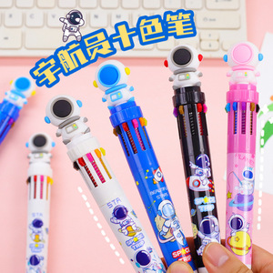 Stylo à bille multifonction Astronaut Ten Color Pen, pour étudiants, modèle à pression en plastique - Product Image 1