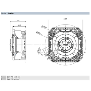 พัดลมแกน ebmpapst รุ่น VBH0190RSLFZ 8317084181 ขนาด 190 มม. กำลังไฟ 170 วัตต์ แรงดันไฟฟ้า 230 โวลต์ AC พัดลมแอร์ พัดลมระบายความร้อนแบบแกน พัดลมชิลเลอร์ - Product Image 2