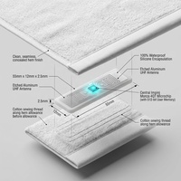 Étiquette RFID UHF en silicone flexible et étanche 55x12x2.5mm Monza 4QT lavable pour serviette de sauna, parc aquatique, peignoir