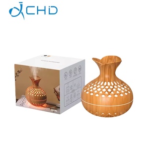 Wholesale Modern Wireless Safe Wood Grain Mini Humidifier 300ml Aromatherapy <b>Diffuser</b> Hotel Use <b>LED</b> Lighting Touch Control App S - Product Image 1