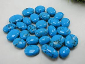 Turquesa Azul Pulido Liso Hecho a Mano Cabujón Suelto Sintético Creado en Laboratorio Corte Ovalado Certificado por Terceros para Fabricación de Joyas - Product Image 3