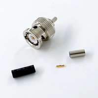 Connecteur coaxial mâle étanche 50 ohms DC-4 GHz RF à sertir BNC pour câble RG316
