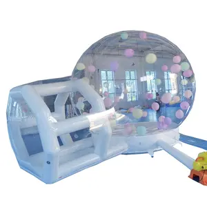 새로운 디자인 PVC 투명 버블 하우스 파티 대여를위한 매트하고 터널이있는 풍선 버블 텐트