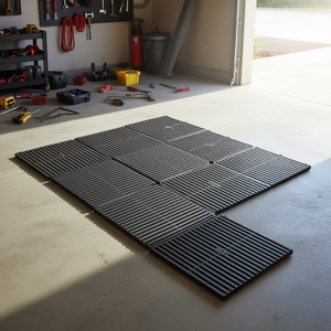 Dalles de drainage emboîtables 12 pièces 12x12 pieds, dalles de sol modulaires antidérapantes pour garage extérieur, matériau PP durable, système de fixation par clic - Product Image 2