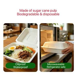 Envase Desechable para Alimentos de Fibra de <span class=keywords><strong>Bagazo</strong></span> de 1400 ml, 9x9 Pulgadas - Product Image 1