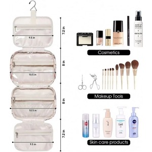 Trousse de toilette gratuite, trousse de maquillage de voyage, organiseur de cosmétiques pour femmes et filles, grand sac suspendu - Product Image 5