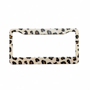 Factory Direct Black Flowers Cute for Women Personality Design 2 Square Hole Car <b>Frame</b> <b>License</b> Plate Cover - Product Image 3