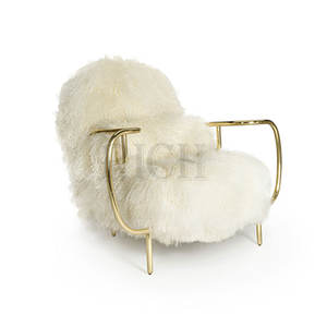 <span class=keywords><strong>Fauteuil</strong></span> de luxe moderne contemporain, grand <span class=keywords><strong>fauteuil</strong></span> en fausse fourrure avec bras art, pelucheux blanc pour salon - Product Image 6