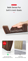Brosse à poussière pour lit KOOCCA avec manche en plastique, balai pour lit, brosse à poussière pour sol, brosse à poussière pour canapé, tapis, table
