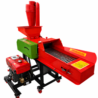 Broyeur de paille diesel, mini hacheuse de fourrage, concasseur de paille pour volailles, animaux, bétail, fabrication d'aliments, déchiqueteuse d'herbe, hacheuse d'ensilage
