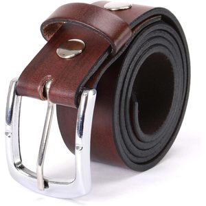 2025 cuir MP7118 ceinture en cuir véritable marron de qualité supérieure pour hommes de 1.5 pouces de large avec boucle interchangeable - Product Image 4
