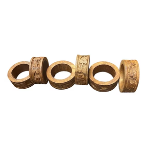 100% anneaux porte-serviettes en bois pour la décoration de table à la maison hôtel Restaurant conception de fleurs fabrication - Product Image 2