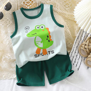 Conjunto <span class=keywords><strong>de</strong></span> Chaleco y Pantalones Cortos <span class=keywords><strong>de</strong></span> Verano para Niños, <span class=keywords><strong>Ropa</strong></span> Ligera <span class=keywords><strong>de</strong></span> <span class=keywords><strong>Algodón</strong></span> con Diseño <span class=keywords><strong>de</strong></span> <span class=keywords><strong>Nubes</strong></span> para Niños y Niñas - Product Image 2