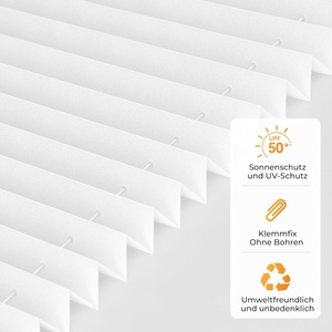 Persiana plisada tipo panal opaca con clip, sin necesidad de taladrar - Product Image 3