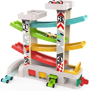Multiple Modes To Play Plastic Ramp Track Racer Car Toy Baby Toys Safe for Toldler Developing Their Intelligence