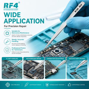 Pinzette di Precisione RF4 TZ01 per Riparazione Telefoni, Antistatiche e Resistenti alla Corrosione <span class=keywords><strong>in</strong></span> Acciaio al Carbonio, Garanzia 1 Anno - Product Image 4