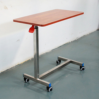 Table de repas d'appoint en bois pour lit d'hôpital, pour la réadaptation des personnes âgées, en acier inoxydable, pliable et réglable en hauteur, pour maison de retraite, modèle Fuda D-6