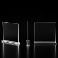 Support de signalisation en acrylique personnalisé OEM/ODM, diverses tailles, présentoir de table double face, transparent et poli, vente en gros