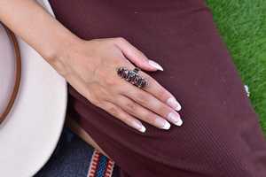 Handmade Rose Dahlia Turquoise Sterling Silver <b>Adjustable</b> <b>Ring</b> Natural Gemstone Jewelry for Women Wholesale - Product Image 6