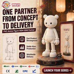 Adorable <span class=keywords><strong>figurine</strong></span> d'ours Chibi en PVC, artiste martial, 18 cm, modèle de collection pour chambre, étagère, décoration intérieure, cadeau, service personnalisé - Product Image 1