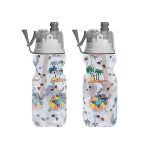 stitch cartoon modell nebel sprühen wasserflasche mit tpu-griff doppelwand kalt isoliert trinkwasserflasche für schüler