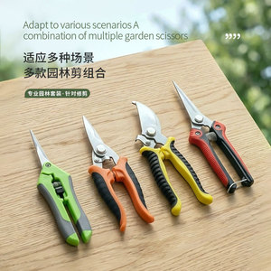 Joli ensemble de 4 cisailles de jardinage en acier inoxydable à lames croisées pour la taille des fleurs et des vigne - Product Image 1