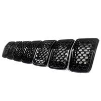 Insert de calandre de capot avant noir brillant en nid d'abeille pour les modèles en plastique ABS durables de 2019 à 2022 Jeep Cherokee