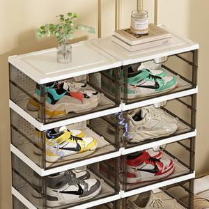 Dustproof Transparent Plastic Storage Box Foldable Doorway Living Room <strong>Shoe</strong> Cabinet Pull-Open Lid for <strong>Shoe</strong> <strong>Organisation</strong> Modern - Product Image 4