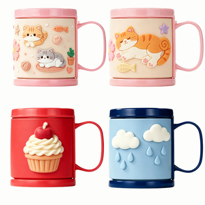 Vaso Infantil Anticaídas para Cepillarse los Dientes, Diseño 3D Estéreo, PVC Suave, Desechable, de Bambú - Product Image 2