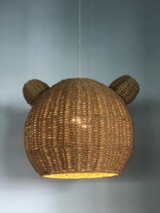 Easy Fit Funny Rattan Teddy Bear Shaped Woven <strong>Paper</strong> Kids Bedroom <strong>Light</strong> <strong>Shade</strong> - Product Image 2