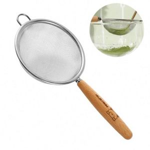 Tamis à matcha en acier inoxydable écologique avec manche en bois, passoire multifonction pour jus et farine, tamis à mailles fines, compatible lave-vaisselle et four - Product Image 2