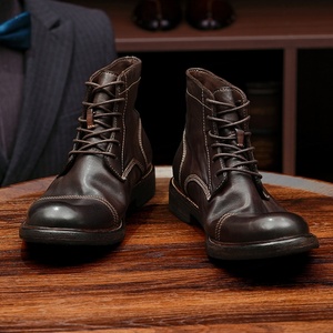 Latest Best Selling Water Washed Fall Winter Men's <b>Boots</b> Genuine Leather Classic Retro Style Wholesale Price for Men's <b>Boots</b> - Product Image 3